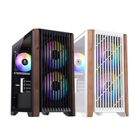 Boîtier PC Gaming JNP New Factory Game Design Micro ATX Mid Tower avec panneau latéral vitré, compatible avec refroidissement liquide 240 mm, en acier, 12 cm