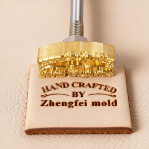 เหล็กตีตราทองเหลืองอเนกประสงค์แบบกำหนดเอง พร้อมแม่พิมพ์ลายนูนโลโก้ส่วนตัว สำหรับงานหนัง ไม้ กระดาษ งานฝีมือ และอุปกรณ์ทำขนม - Product Image 1