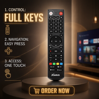 2026 Remote Control Terbaru 44 Tombol Warna Hitam untuk Smart LED LCD TV, Mendukung Kustomisasi Kode Tetap dan Kode Bergulir, Grosir