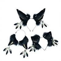Bandeau d'oreilles de chèvre en peluche réaliste Leton, style japonais, accessoire de fête cosplay pour femmes adultes