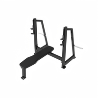 Banc de musculation commercial avec support indépendant pour barre d'haltères, machine de musculation plate pour presse à dos