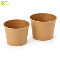Bols en papier jetables 12oz 16oz avec couvercle partagé pour soupes, salades et emballages alimentaires à emporter pour chaînes de restaurants