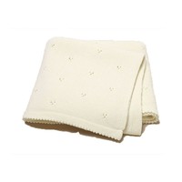 Couverture en coton pur tricotée unie à pois creux pour bébé et maman, très populaire