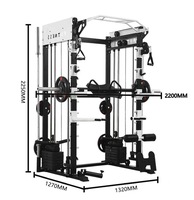 XOYOOU Cage à Squat Commerciale Multi-Fonctionnelle Smith Machine, Appareil de Musculation pour la Maison, Crossover à Câbles Unisexe, Utilisation en Intérieur
