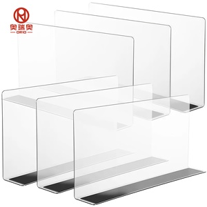 Séparateurs d'<span class=keywords><strong>étagère</strong></span>s en plastique transparents et durables en forme de L, pour l'organisation des rayonnages de supermarché en métal - Product Image 3