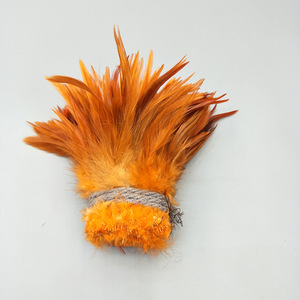 Plume de poulet à pointe rouge de 5-6 pouces, accessoires faits main DIY, décoration pour pince à cheveux, matériau pour bâton de chatouilleur, modèle HJM - Product Image 6
