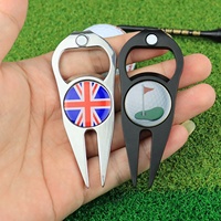 Accessoires de golf Offre Spéciale marqueur de balle de golf en métal personnalisé ou blanc ouvre-bouteille outil de réparation de divot de golf