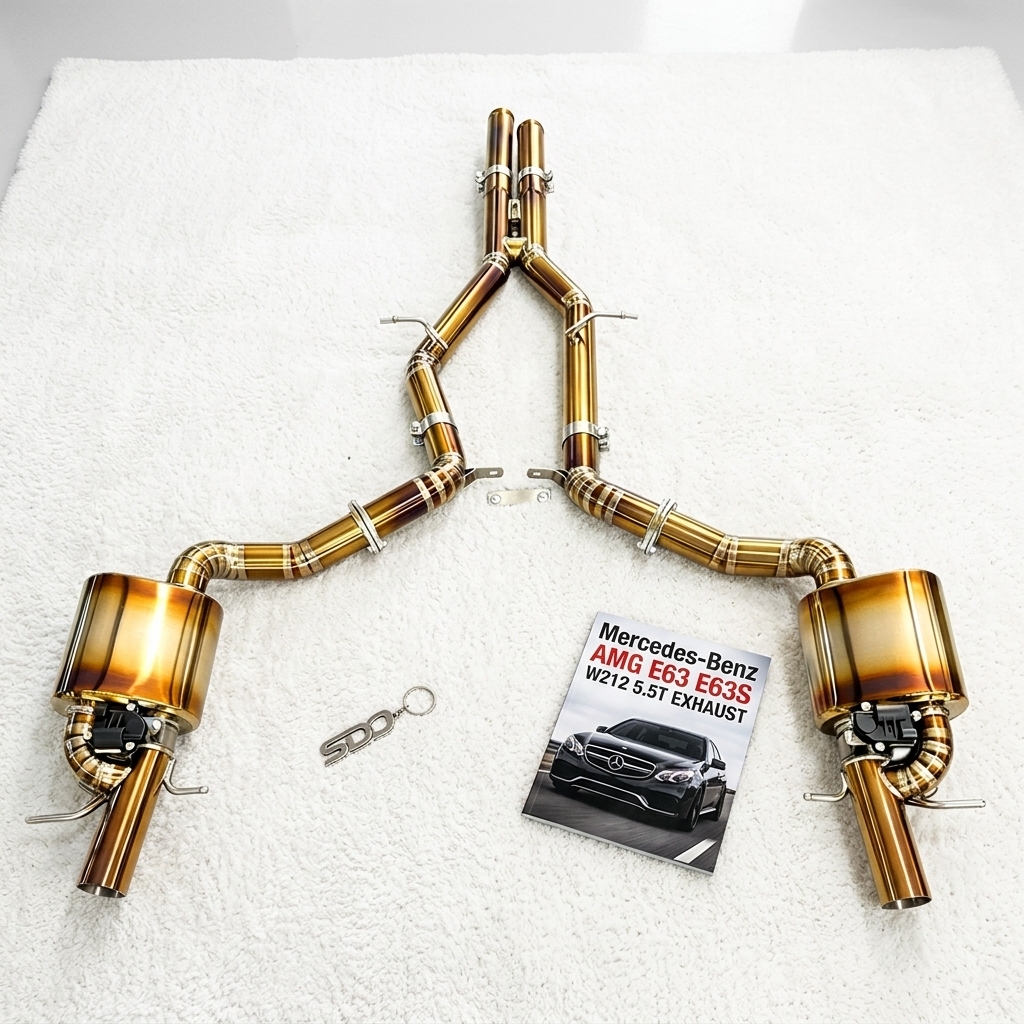 VantaFlow High Performance Titanium Catback Exhaust Pipes for Mercedes-Benz AMG E63 E63S W212 5.5T 2012-2016 Electronic Valve Control