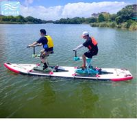 Vélo aquatique à pédales pour 2 personnes, avec cadre en plastique, grand tapis flottant plat SUP, technologie Drop Stitch, rangement facile, pour la mer, de Chine, Lumark Wholesale