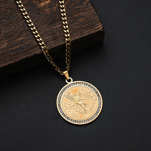 MECYLIFE Moneda Mexicana Centenario Mexicano Moneda 50 Pesos Colgante Cadena Medalla Collar Acero Inoxidable Collar Hombre - Product Image 2