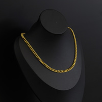 Nouveau Collier Homme Chaîne Maille Cubaine Plaqué Or 18K 5,5 mm avec Fermoir Bouton Croisé Style Miami Sportif Massif pour Usage Quotidien