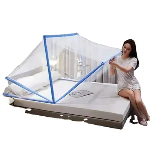 침대 접이식 쉬운 설치 휴대용 접이식 몽골어 유르트 모기장 캠핑 침대 모기장 성인용 모기장