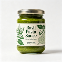 Etiquetas Personalizadas Haoxuan para Botellas de Salsa de Albahaca, Etiquetas Impresas en Papel Artístico con Relieve para Envases de Alimentos Premium
