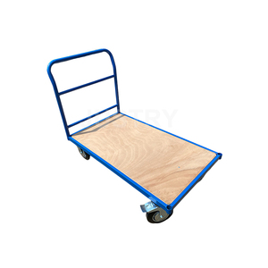 Carro de plataforma móvil para transporte Carro de mano de 300kg Carro de camión de plataforma de cubierta de madera con encuadernación de acero - Product Image 3