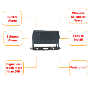 Sensor inalámbrico 11Ghz Radar milimétrico Ayuda de marcha atrás impermeable para camión Remolque Fácil instalación Radar de zumbador de marcha atrás - Product Image 3