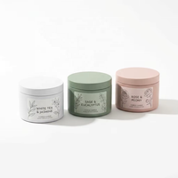 Boîte en métal recyclable écologique, design personnalisé, noir mat, blanc, conteneur rond en métal pour bougie parfumée à la cire de soja