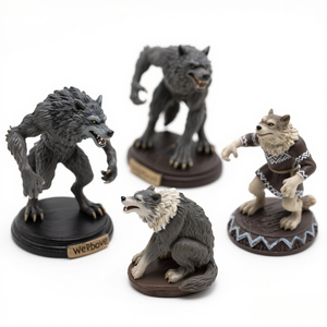 Figura de resina de hombre lobo, estatua de criatura mítica de poliresina hecha a mano con textura realista, color y tamaño personalizados - Product Image 2