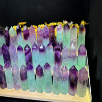 Fluorite naturelle de haute qualité, cristal de fluorite pastèque, pointe de fluorite, forme de bonbon, polie, taille 6-9 cm, pour le Feng Shui à la maison