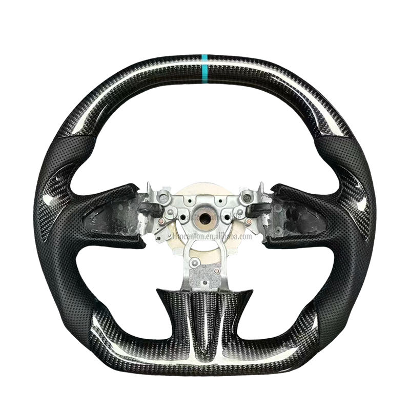 cyan stitching+carbon fiber+perforated leather