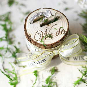 New Listing Wedding Decoration Engraved Logo Wooden Wedding Ring Jewellery Box - Product Image 3