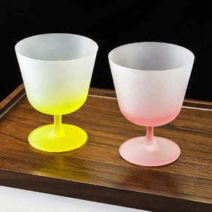 <span class=keywords><strong>Haute</strong></span> <span class=keywords><strong>tige</strong></span> large bouche Dessert verres café whisky Cocktail verre dégradé coloré givré jambes courtes tasse de mélange spéciale - Product Image 3