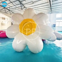 Ballon gonflable de fleur de PVC de décoration de partie gonflable blanche rose personnalisée de couleur pour la publicité