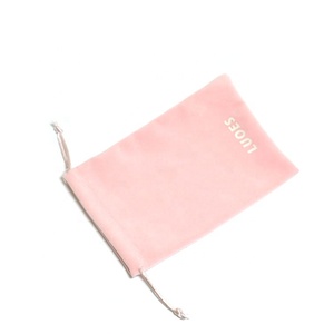 Bolsa de Terciopelo <span class=keywords><strong>Rosa</strong></span> Pálido Personalizada con Cordón para Colgante, Pendientes, Bolsa de Regalo - Product Image 1