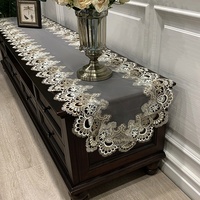 Nappe de luxe en tissu anti-poussière à motif géométrique, style coréen et américain, pour meuble TV, table basse, table à manger, et plus encore