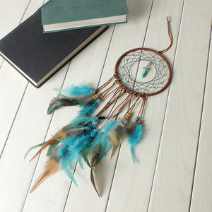 Materiale organico di Attaccatura di Parete Della Decorazione Handmade Del Turchese Pietra Piuma <span class=keywords><strong>Macrame</strong></span> Dream Catcher - Product Image 3