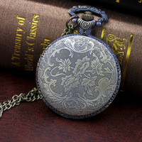 Montre de poche en bronze du zodiaque chinois, antique, 12 signes du zodiaque, rétro, gravure tridimensionnelle, montre à quartz avec animaux