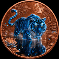 Série Fantaisie Mignonne Faune Sauvage Pièce de Monnaie en Cuivre Pur 999 de 1 oz avec Panda, Dragon, Tigre, Renard, Chat en Relief 3D – Pièce de Collection