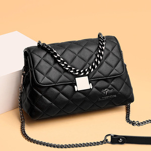 New PU Printed Small <b>Square</b> Bag Women's Bag Exquisite Chain One Shoulder Clutch Dinner Bag Atmospheric Classic - Product Image 3