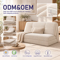 Canapé-lit pliant pour appartement, canapé de sol à trois plis pour salon, fournisseur en gros OEM ODM sous marque privée