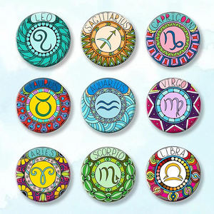 Üretici özel sevimli 12 takımyıldızı rozeti zodyak burç Leo Libra <span class=keywords><strong>Virgo</strong></span> sert mineli yaka rozeti - Product Image 4