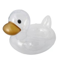 Bouée de natation gonflable transparente en PVC tendance en forme de canard pour enfants, vente en gros directe usine