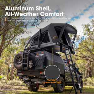SAN HIMA Aluminum Hard Car Rooftop <b>Tents</b> with Led Strip Light Quick Setup Waterproof Hardtop Roof Top <b>Tent</b> for 4x4 Camping - Product Image 3