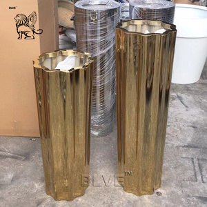 BLVE decoración del hogar grandes urnas de jardín florero interior <span class=keywords><strong>maceta</strong></span> de Metal <span class=keywords><strong>maceta</strong></span> <span class=keywords><strong>dorada</strong></span> de acero inoxidable para venta al por mayor - Product Image 1
