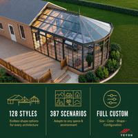Yeyon OEM Véranda modulaire résidentielle 4 saisons de style victorien, adossée à la maison, en verre