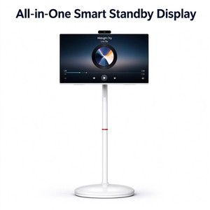 Televisor inteligente con pantalla táctil IPS FHD de 21.5 pulgadas, 100Hz, antirreflejos, pantalla ajustable e inclinable, altavoces integrados, con soporte de pie. - Product Image 1