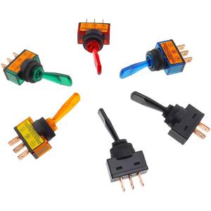 ASW-13D 12 Volt SPST <span class=keywords><strong>2</strong></span>/<span class=keywords><strong>3</strong></span> Pin Uzun Aktüatörlü 20A LED Geçiş Anahtarı, Açma-Kapama 12V Kırmızı Mavi Işıklı Lamba, Araba Kamyon Oto için - Product Image 2