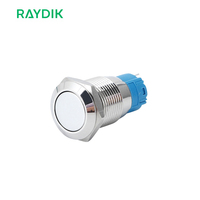 Sakelar Tombol Tekan Logam Anti-Vandal Tahan Air 19mm 22mm 5v 12v Ip67 ON OFF Momentary Latch Dengan LED