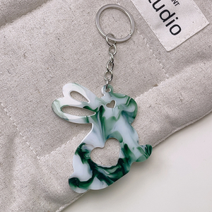 Cute Acrylic Little Rabbit Heart-Shaped Light Keychain-Durable & Eco-Friendly Women's <b>Bag</b> <b>Gift</b> - Product Image 5