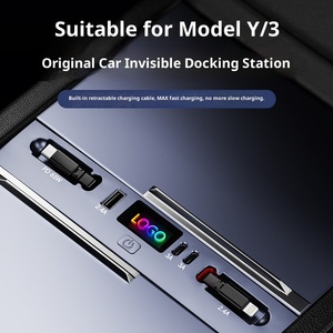 Pour la station d'accueil <span class=keywords><strong>de</strong></span> contrôle central du modèle actualisé 3/Y <span class=keywords><strong>de</strong></span> <span class=keywords><strong>Tesla</strong></span> 65WPD Station d'accueil pour allume-cigare à charge rapide - Product Image 3