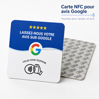 Carte de commentaires Google française 10 cm, autocollant NFC en acrylique étanche, étiquette de retour d'expérience personnalisée, prêt à être expédié