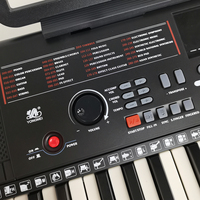 61-Key Black Electric Piano Stand Plastic Toy Keyboard for Beginners Children's Multi-Function Electronic Organ Gift