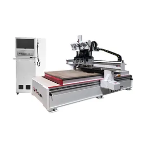 Roteador 1325 rotativo carpintaria cnc, máquina roteadora de madeira múltipla cabeça 3 eixos cnc para madeira multifunções atc cnc roteador