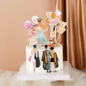 Nieuwe Collectie Vieren Afstuderen Cake Topper Custom Decoratie Cake Decorating Gereedschap Party Graduateation Foto Props