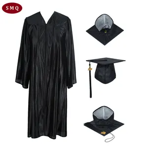 Black Graduation Cap And Gown For School Customized