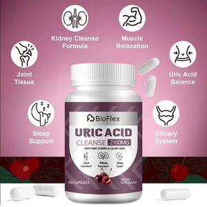 Complément alimentaire quotidien pour le nettoyage des reins, à base d'extraits d'herbes pour l'acide urique, capsules dures - Product Image 2