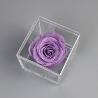 Prix de gros Rose préservée dans une boîte cadeau carrée Boîte d'emballage pour fleurs Roses PS Mini jolie boîte cadeau rose unique bon marché